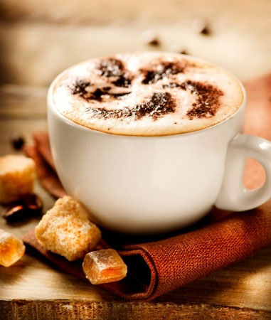 Enjoying coffee while breastfeeding